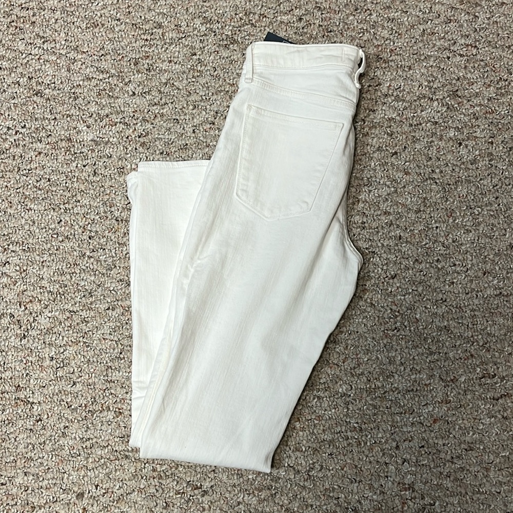 Abercrombie and Fitch Super Skinny High Rise White Jeans